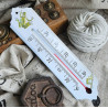 Thermomètre émail blanc 24cm décor Grenouille