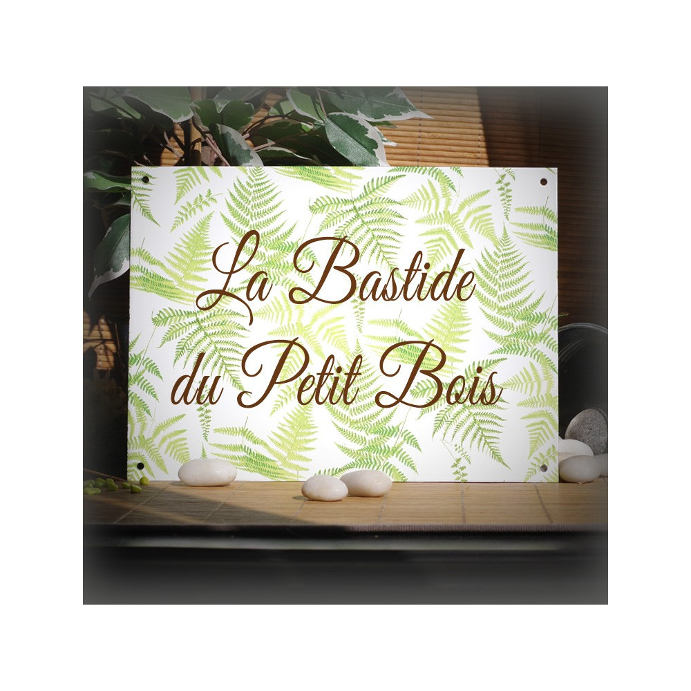 Grande Plaque de Maison émaillée décor Enchanté avec votre texte personnalisé
