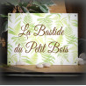 Grande Plaque de Maison émaillée décor Enchanté avec votre texte personnalisé