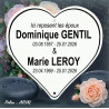 Coeur funéraire en email blanc personnalisé avec 6 lignes de texte en police de caractères Arial