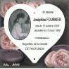 Customized enameled funeral heart with large photo + 6 lines in ARIAL font