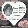 Customized enameled funeral heart with large photo + 6 lines in GARAMOND font