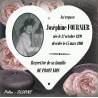 Customized enameled funeral heart with large photo + 6 lines in OLDONE font