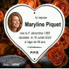 Coeur funéraire en émail blanc avec petite photo ovale et texte en caractères arial