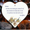 coeur commemoratif émaillé blanc decor mesanges bleues police corsiva
