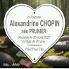 Plaque Funéraire Cœur Émaillé avec Filet et Trait | 6 Lignes