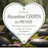 Plaque Funéraire Cœur Émaillé avec Filet et Trait | 6 Lignes