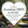 Coeur de mémoire émaillé + 6 lignes de personnalisation et trait avec caractères oldone