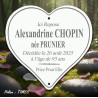 Plaque Funéraire Cœur Émaillé avec Filet et Trait | 6 Lignes