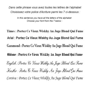 Polices disponibles pour votre plaque funéraire émaillée
