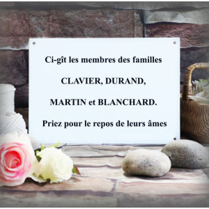 Funeral enamel plate rectangle 8x11,2in