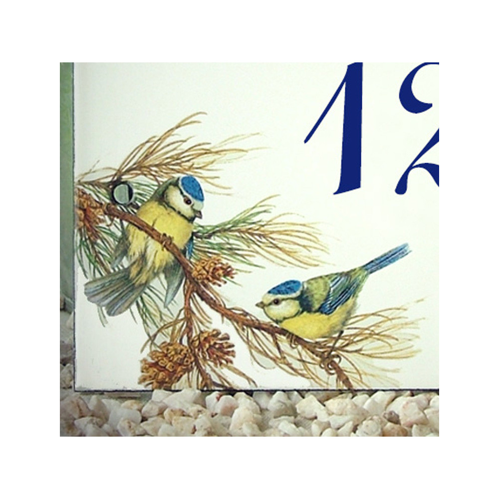 Numéro décor mésange bleue 15x10cm