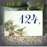 Numéro décor mésange bleue 15x10cm