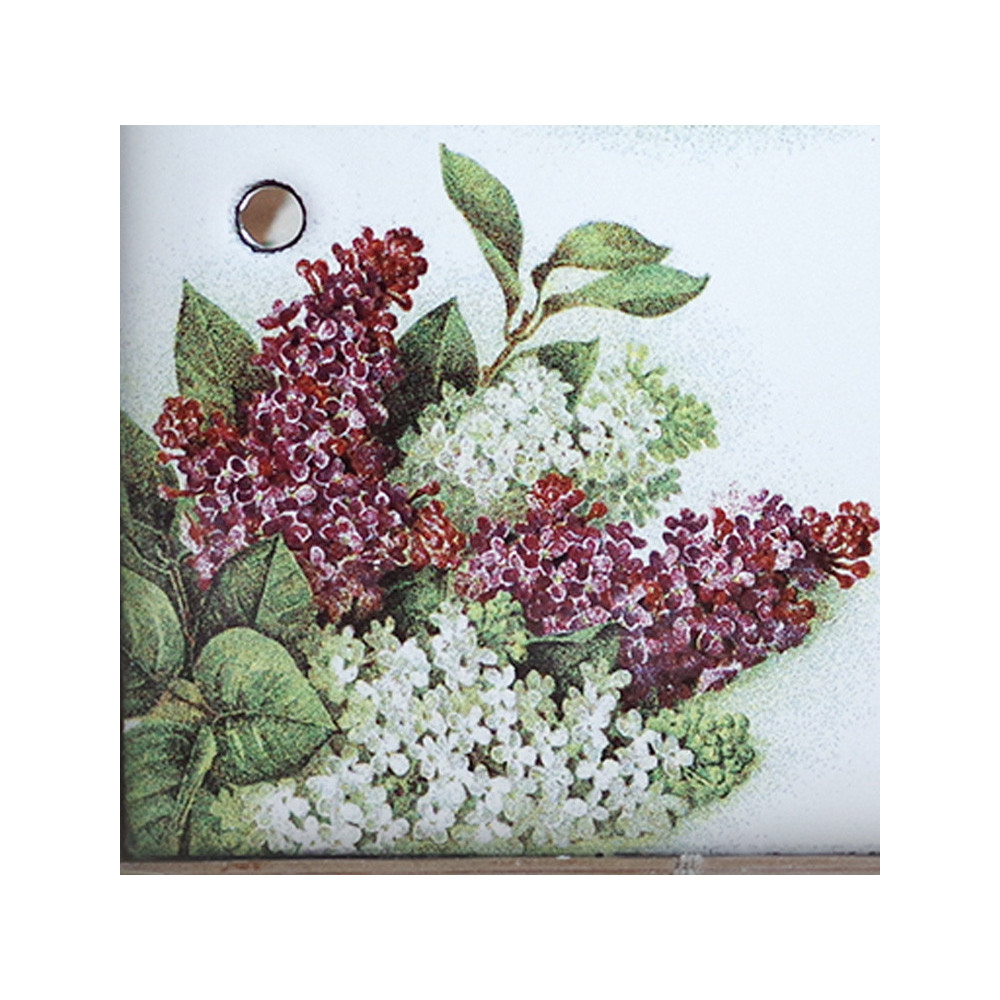 Numéro émaillé décor Lilas 15x10cm