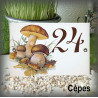 Numéro décor Champignon Cèpes 15x10cm