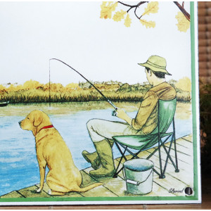 décor Pêcheur et son chien