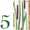 Numéro de rue émaillé décor Roseaux