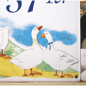 Numéro de rue émaillé décor Les Oies