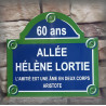 Plaque de rue Paris personnalisée date ou texte - Émaillée 30x26 cm (4 lignes)