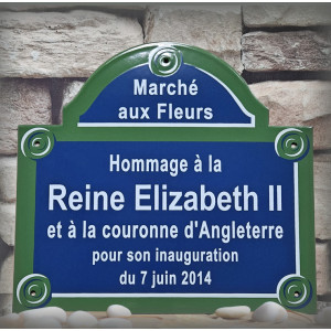 Plaque de rue Paris personnalisée date ou texte - Émaillée 30x26 cm (5 lignes)