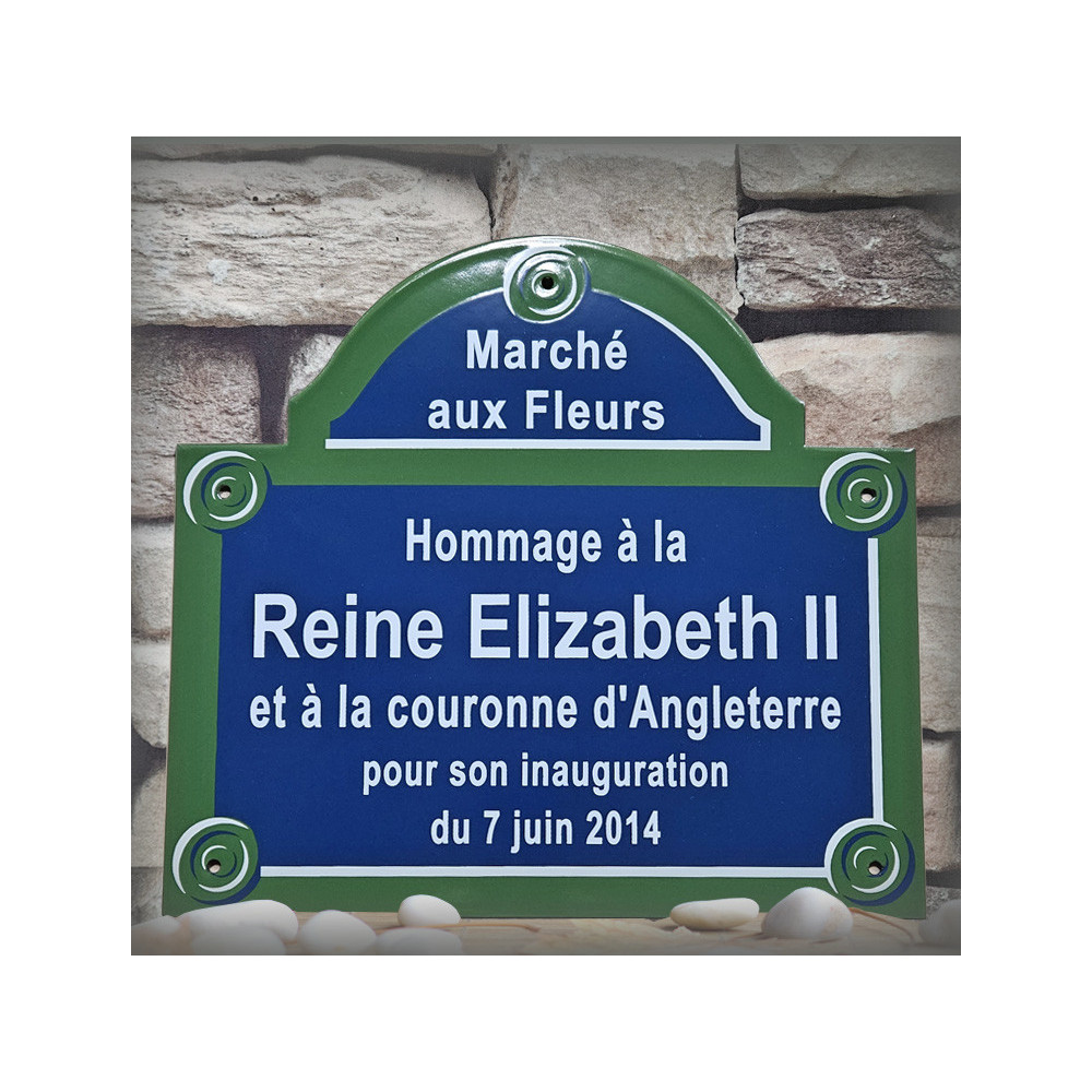 Plaque de rue Paris personnalisée date ou texte - Émaillée 30x26 cm (5 lignes)