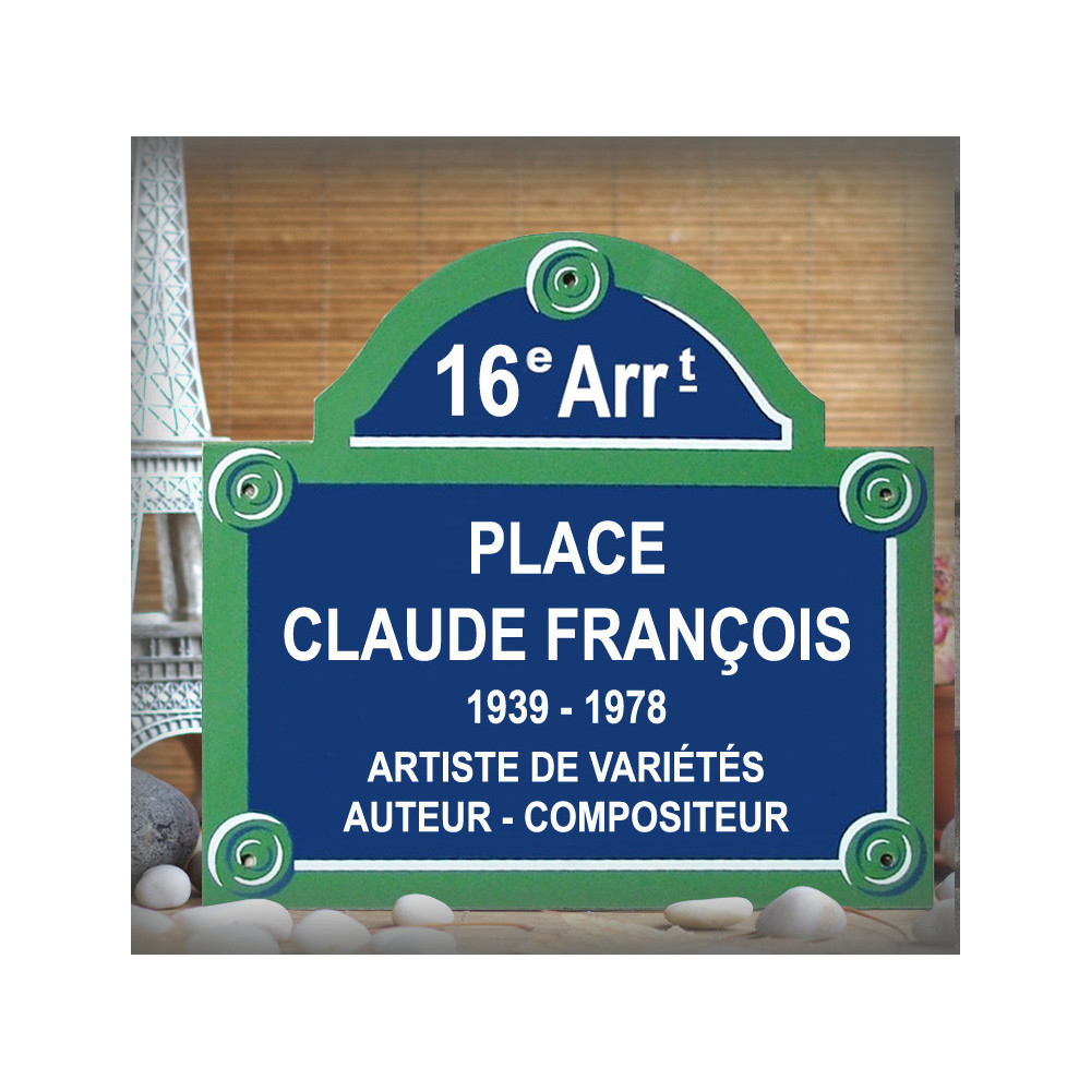 Plaque de rue de Paris personnalisée avec arrondissement - Émaillée 30x26 cm (5 lignes)