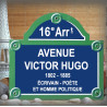 Plaque de rue de Paris personnalisée avec arrondissement - Émaillée 30x26 cm (5 lignes)