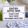 Plaque émaillée "Caution Septic Tank" - Signalisation toilettes 15x10cm