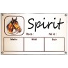 Plaque Box Chevaux émaillée blanc liseré et texte marron décor Spirit 14x23cm