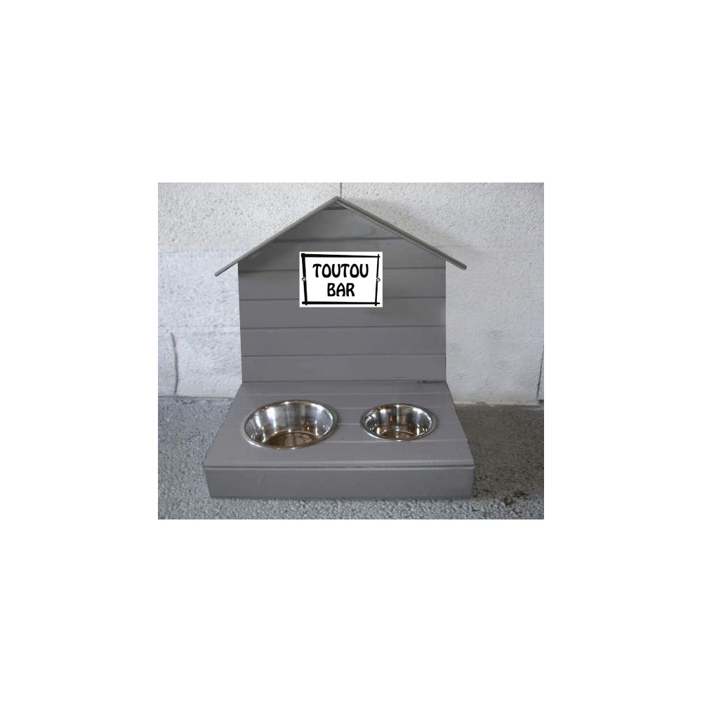 Plaque émaillée "Toutou Bar" avec filet 15x10cm