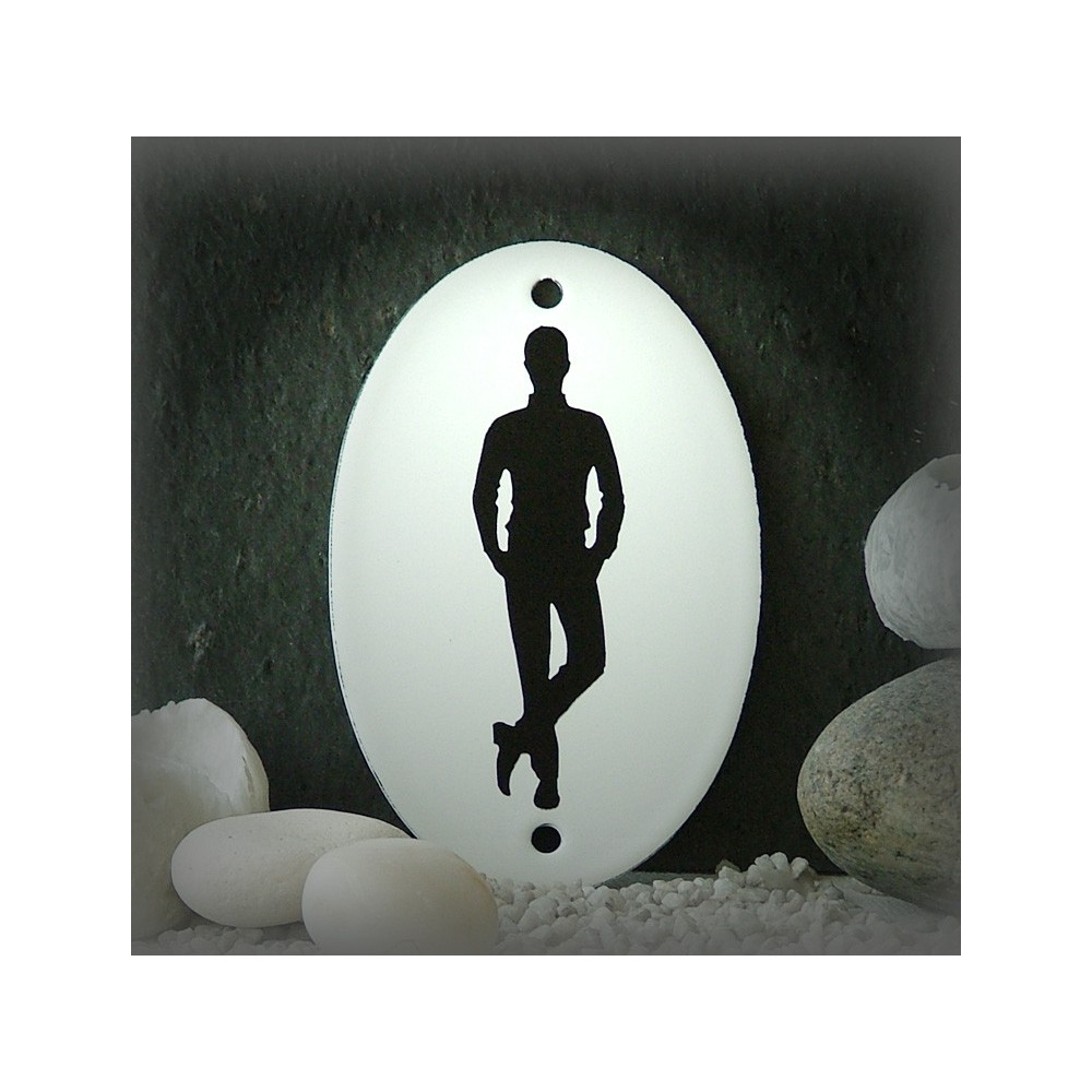 Lot de 2 Plaques ovales émaillées figurine homme & femme