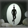 Lot de 2 Plaques ovales émaillées figurine homme & femme