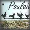 Plaque émaillée blanche "Le Petit Poulailler" 15x10cm