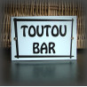 Plaque émaillée "Toutou Bar" avec filet 15x10cm