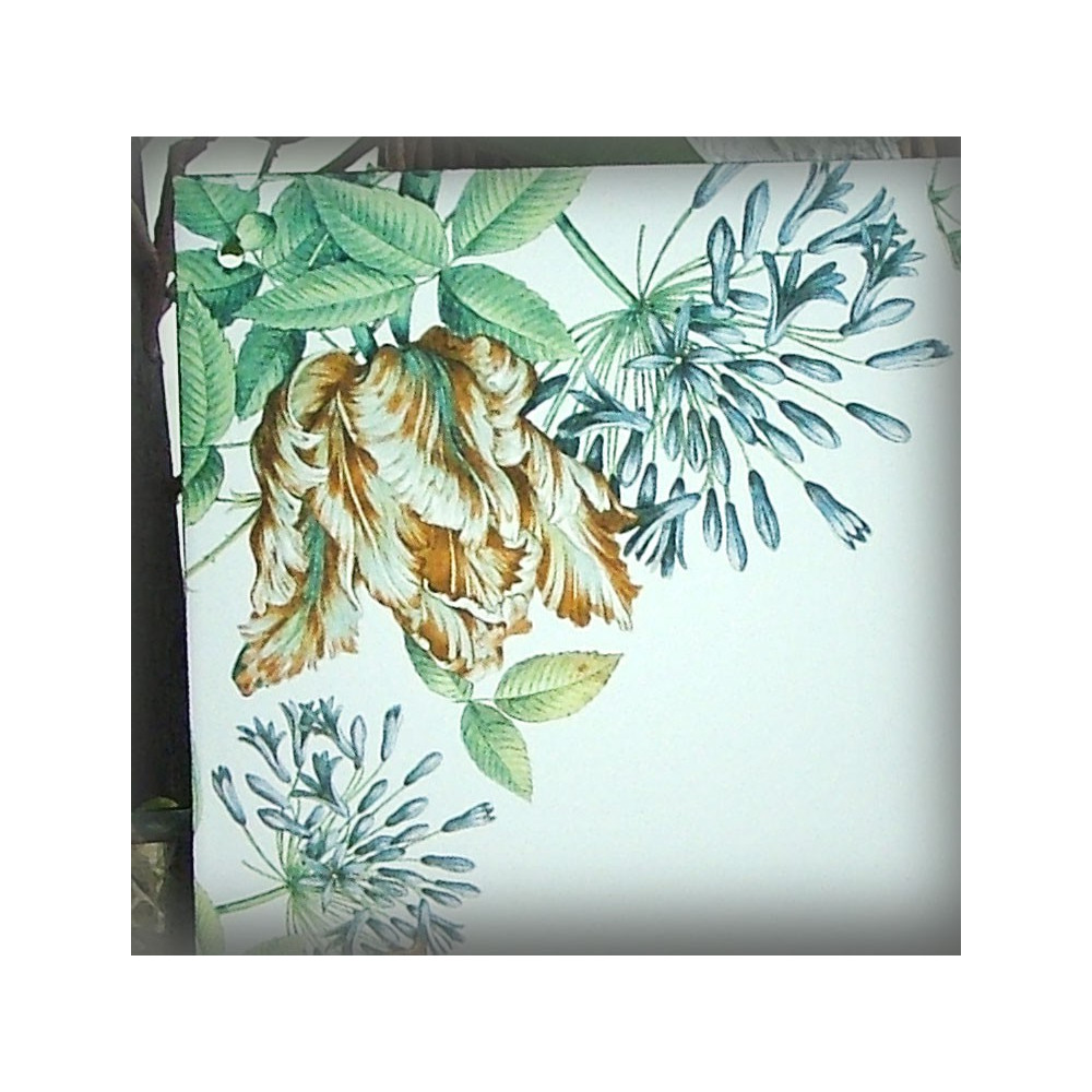 Enamel house plate Tulips parrot décor with your text
