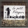 Plaque émaillée blanche "Le petit Potager"