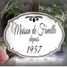 Plaque de famille en émail blanc