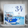 Street Number enamelled Harbour decoration 6x6in