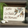 Plaque émaillée grès décor Roîtelet police corsiva marron