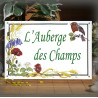 Enamel house plate springtime décor with a text in corsiva characters