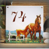 Street Number enamelled Horses decoration