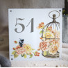 Numéro de rue émaillé décor Roses and Cage