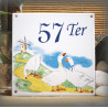 Street Number enamelled Geese decoration 6x6in