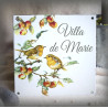 Home plate enamelled robin decoration 6x6in