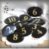 Enamel oval incurved number 2,4x1,6 inche