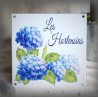 Home plate enamelled Hydrangeas decoration 6x6in