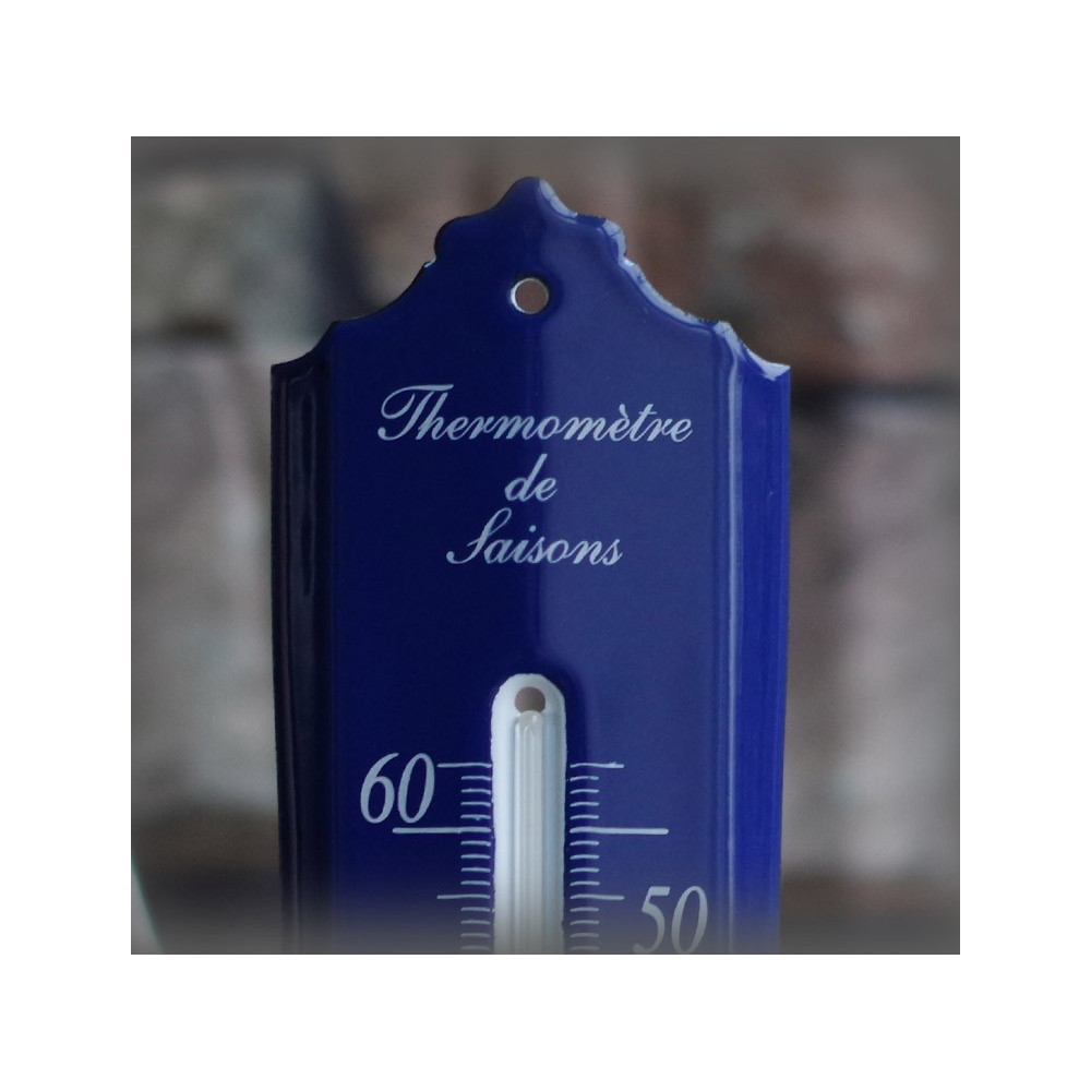Thermomètre émail bleu 24cm