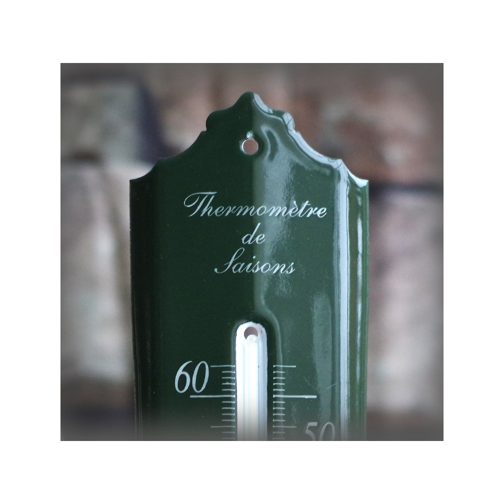 Thermomètre émaillé vert 24cm