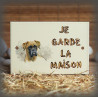 Plaque émaillée "Je garde la maison" décor Boxer