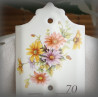 Thermomètre émail blanc 20cm décor Gerbera